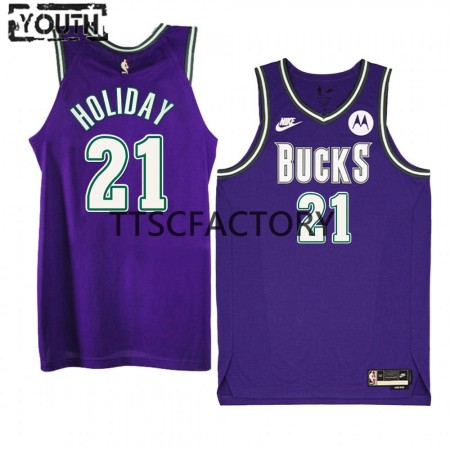 Milwaukee Bucks Jrue Holiday 21 Nike 2022-23 Classic Edition Violetti Lasten Pelipaidat Swingman